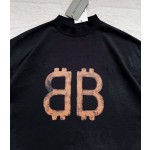 Balenciaga...Old Copper BB Print Round Neck Short Sleeves