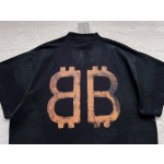 Balenciaga...Old Copper BB Print Round Neck Short Sleeves
