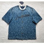 Louis Vuitton Polka Dot Print Denim Short Sleeve Shirt Jacket
