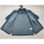 Louis Vuitton Polka Dot Print Denim Short Sleeve Shirt Jacket