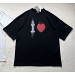 Balenciaga 520 Love Heart Valentine's Day Round Neck Short Sleeve