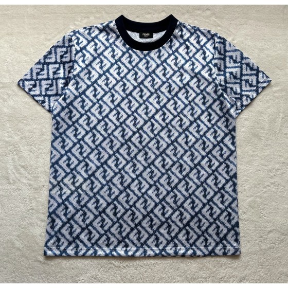 Fendi Tech Mesh All Over Print Crew Neck Short Sleeves