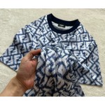 Fendi Tech Mesh All Over Print Crew Neck Short Sleeves