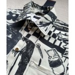 Louis Vuitton comic print denim short-sleeved jacket