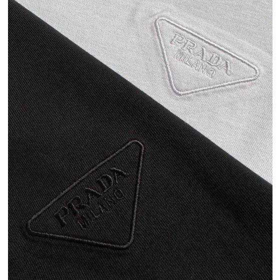 Prada 2023 latest triangle logo pocket short-sleeved T-shirt