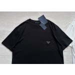 Prada 2023 new official website latest triangle logo pocket short-sleeved T-shirt