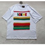 Loewe Color Stripe Print Round Neck Short Sleeves