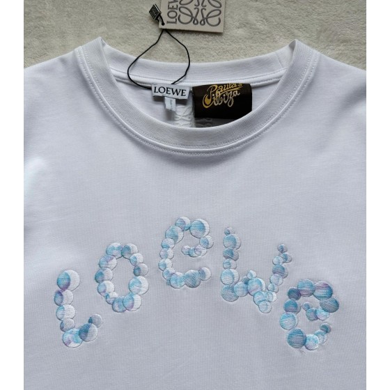 Loewe Bubble Gradient Embroidered Print Round Neck Short Sleeves