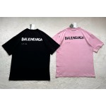 Balenciaga Chest and Back Shadow Print Crewneck Short Sleeves