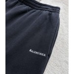 Balenciaga Small Letter Embroidered Sport Versatile Black Shorts