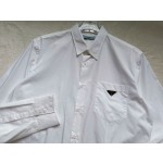 Prada latest white cotton poplin lapel shirt