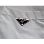 Prada latest white cotton poplin lapel shirt