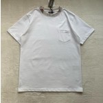 Dior knitted floral collar solid color round neck embroidery short sleeves