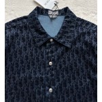 Dior barrage old flower flocking denim jacket