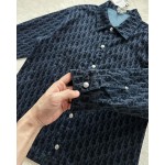 Dior barrage old flower flocking denim jacket