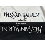 YSL large logo embroidery pocket T-shirt