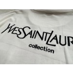 YSL large logo embroidery pocket T-shirt