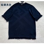 Fendi show FF large jacquard tassel knitted T-shirt