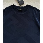 Fendi show FF large jacquard tassel knitted T-shirt