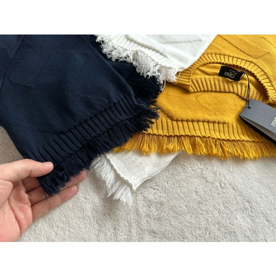 Fendi show FF large jacquard tassel knitted T-shirt