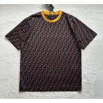 Fendi active full print FF barrage style contrast color round neck color matching T-shirt