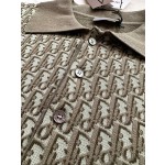 Dior's latest army green knitted jacquard Polo with absolute texture