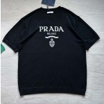 Prada wool and cashmere jersey-blend crewneck T-shirt
