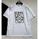 LOEWe...New Symphony Color Printing Embroidery Round Neck Short Sleeves
