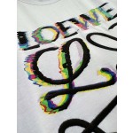 LOEWe...New Symphony Color Printing Embroidery Round Neck Short Sleeves