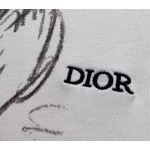Dior sketch dog print round neck short sleeves