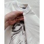 Dior sketch dog print round neck short sleeves