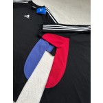 Balenciaga's new red and blue stitching sports three bars embroidery T-shirt