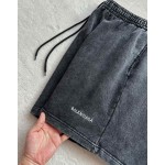 Balenciaga heavy industry wash ink black ➕ white embroidery sports shorts