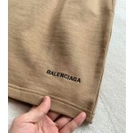 Balenciaga super western khaki embroidered track shorts