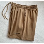 Balenciaga super western khaki embroidered track shorts