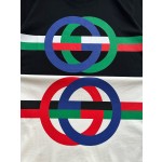 Gucci's new contrasting color circle printing round neck short sleeves: apricot white ➕ black