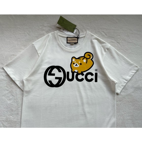 Gucci Shiba Inu Print Round Neck Short Sleeves