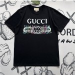 Gucci's latest iconic GG horizontal stripe colorful phantom rabbit current letter T-shirt