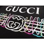 Gucci's latest iconic GG horizontal stripe colorful phantom rabbit current letter T-shirt