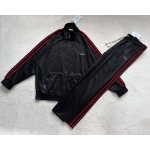 Celine 23 spring and summer new red and black color ribbon sports suit trousers