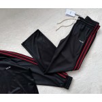 Celine 23 spring and summer new red and black color ribbon sports suit trousers