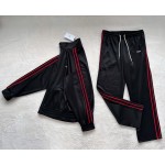 Celine 23 spring and summer new red and black color ribbon sports suit trousers