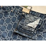 Gucci heavy industry wash water GG barrage jacquard denim trousers