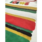 Loewe Color Stripe Print Round Neck Short Sleeves