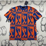 Louis Vuitton blue orange contrast color jazz wool knitted short-sleeved T