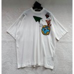 Louis Vuitton Contrasting Color Aircraft Jacquard Round Neck Knit Short Sleeves