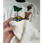 Louis Vuitton Contrasting Color Aircraft Jacquard Round Neck Knit Short Sleeves