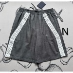 Louis Vuitton universal gray shorts with leather webbing