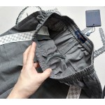 Louis Vuitton universal gray shorts with leather webbing