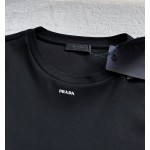 Prada Small Letters Print Round Neck Short Sleeves